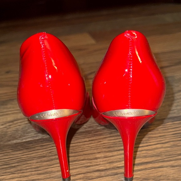 Calvin Klein Red Patent Heels - Picture 3 of 6